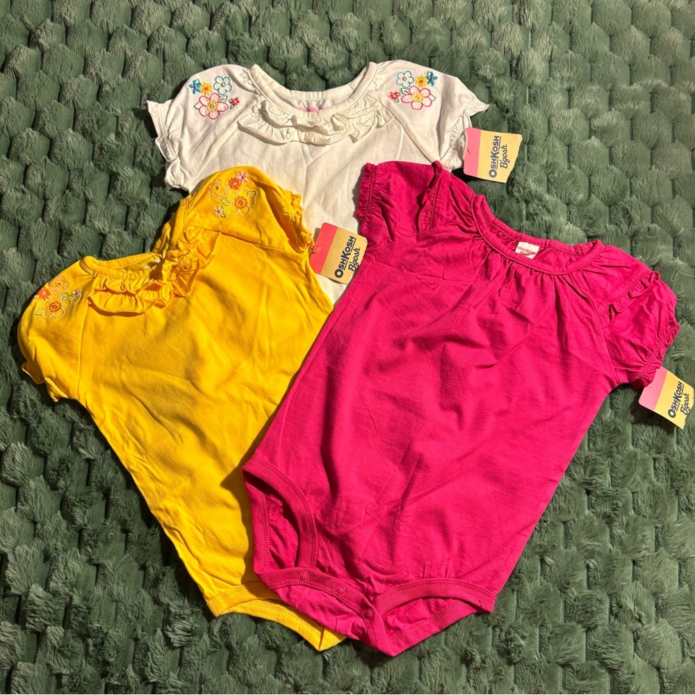 OshKosh B'gosh Baby Bodysuits - Pink, Yellow, White Size 24 months NWT